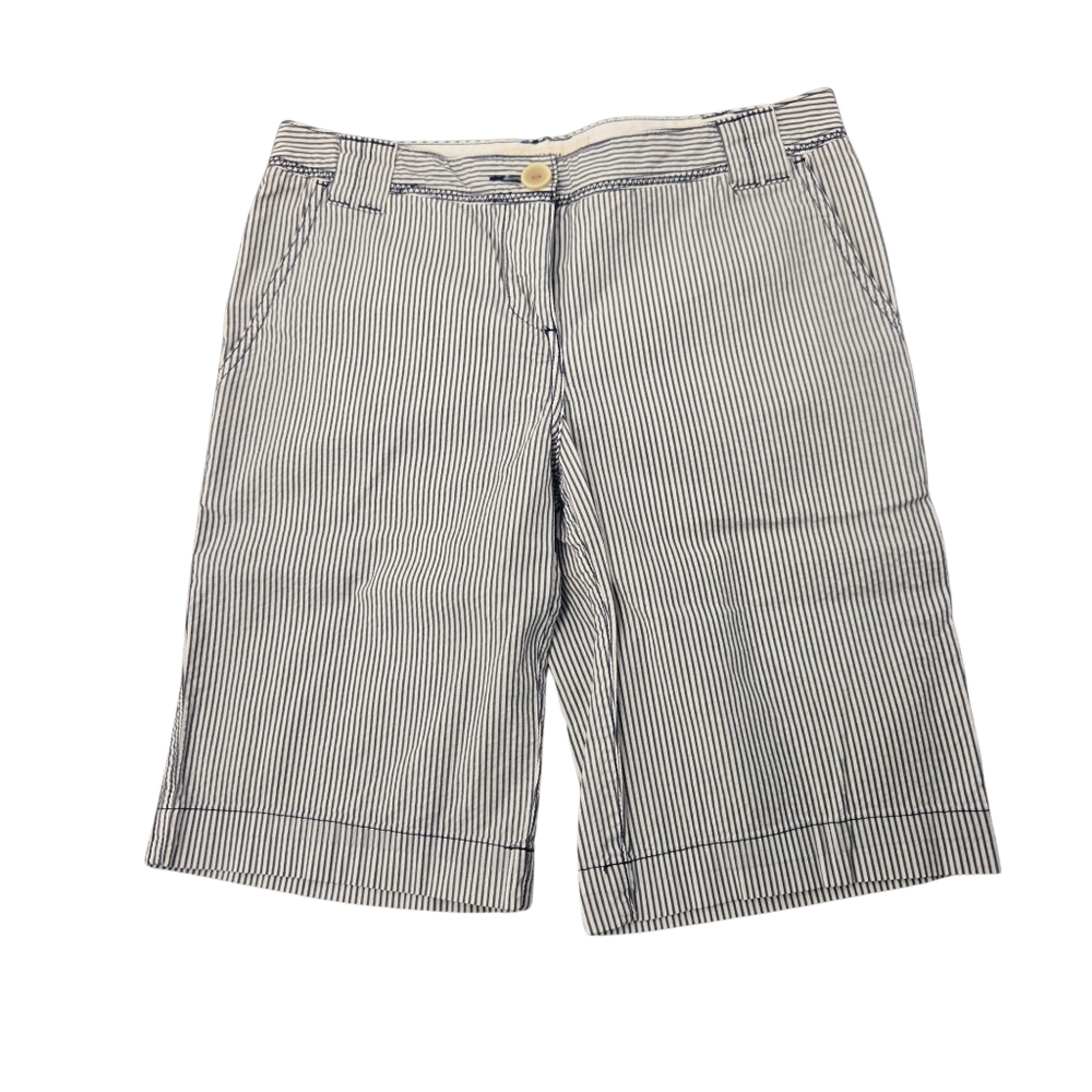 Merona, Seersucker Blue & White Stripe, Bermuda Shorts, Sz 2